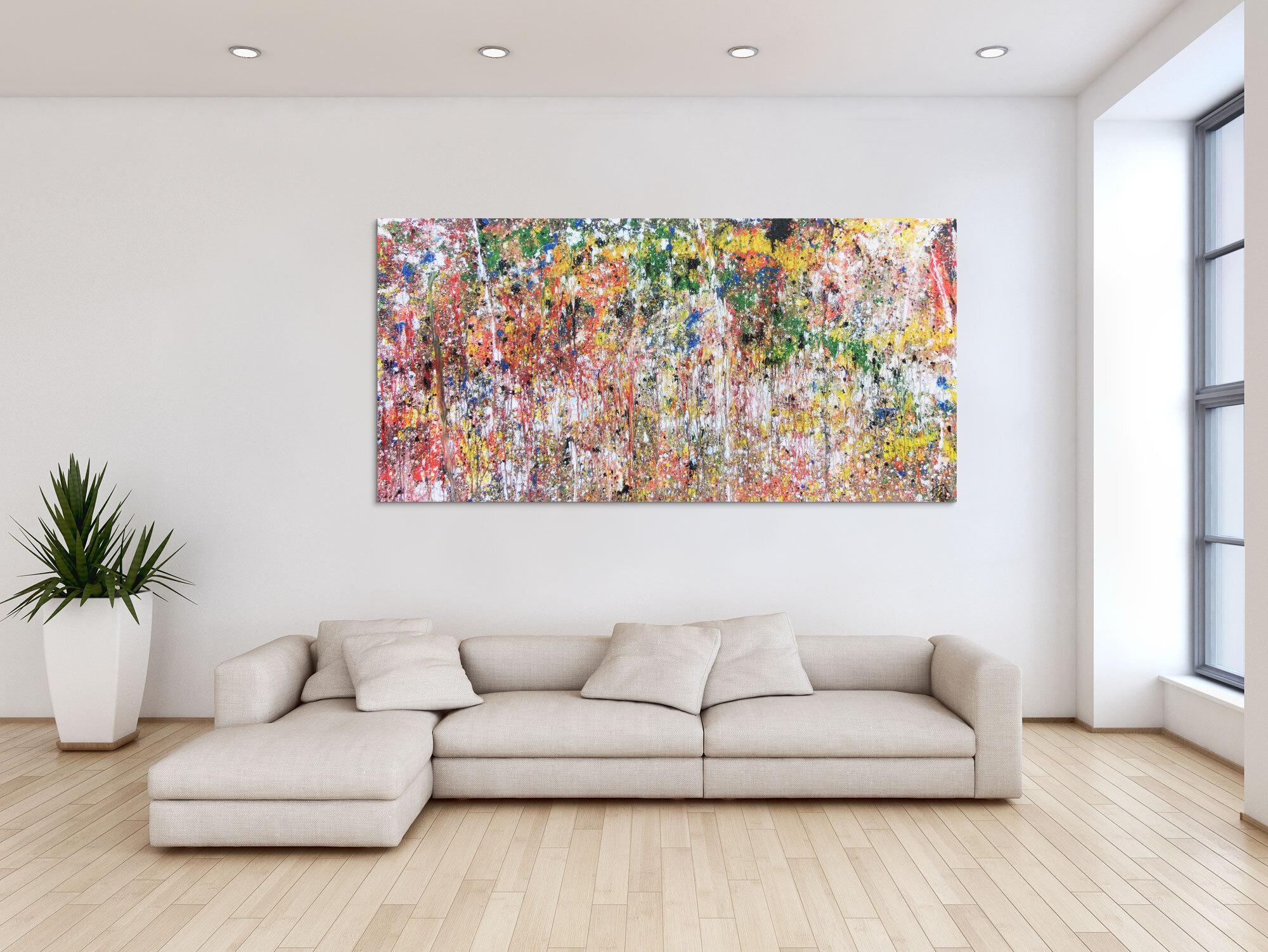 Buntes abstraktes Acrylbild modern mit vielen Farben