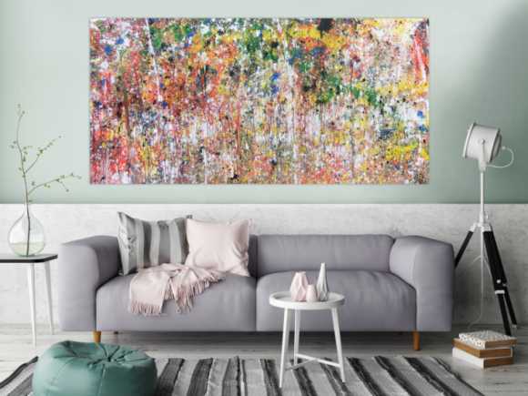 Buntes abstraktes Acrylbild modern mit vielen Farben