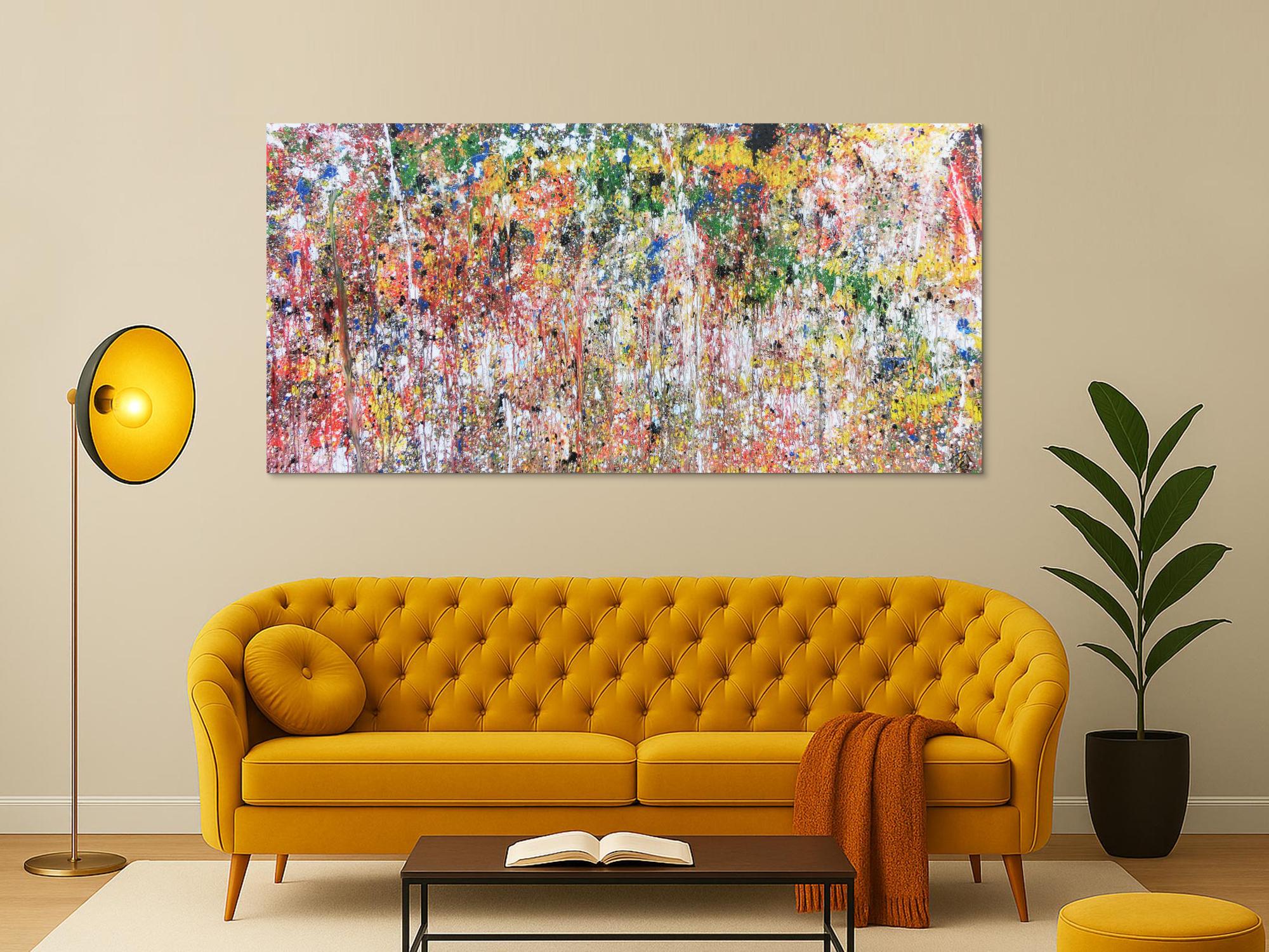 Buntes abstraktes Acrylbild modern mit vielen Farben