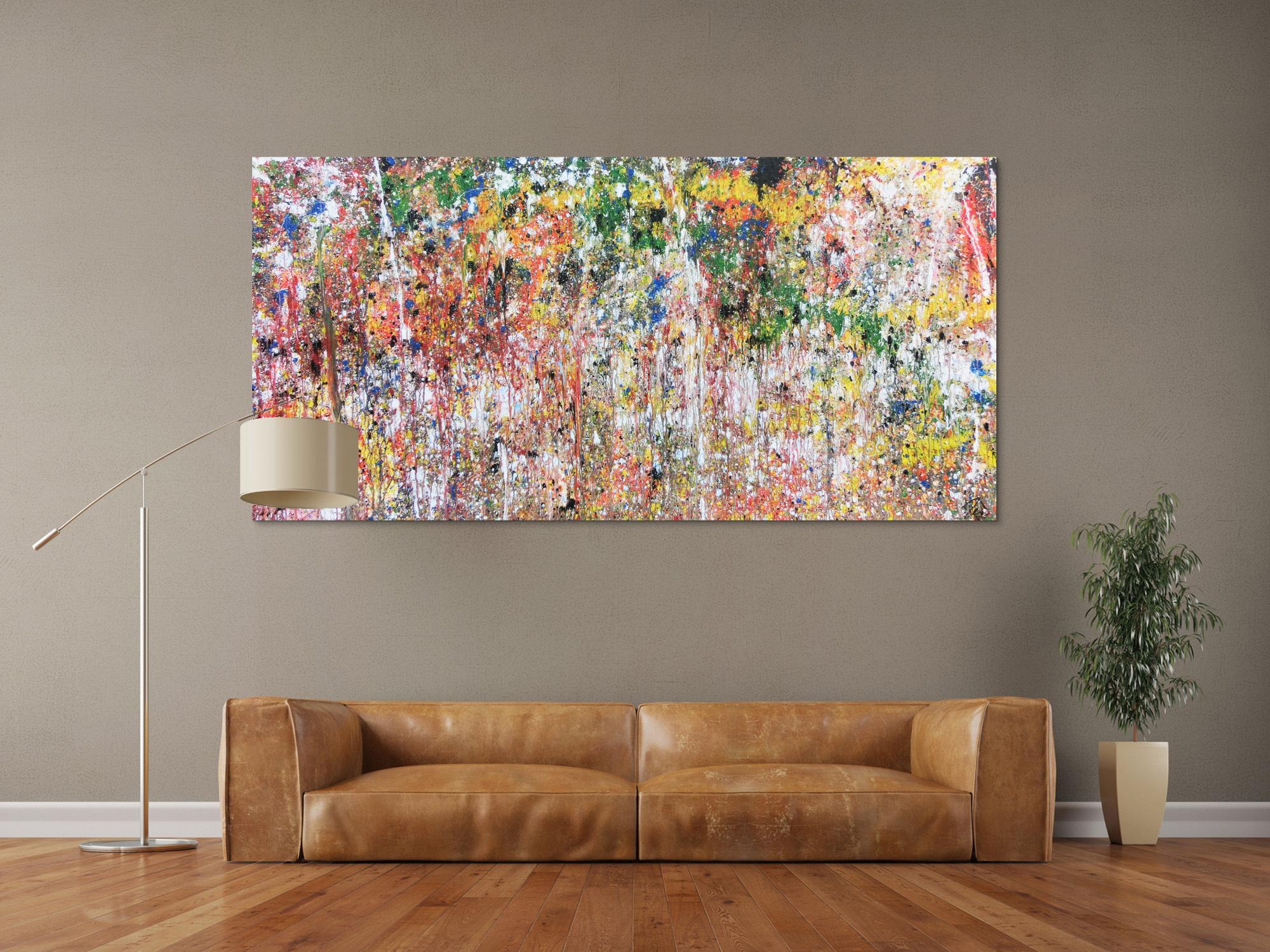 Buntes abstraktes Acrylbild modern mit vielen Farben