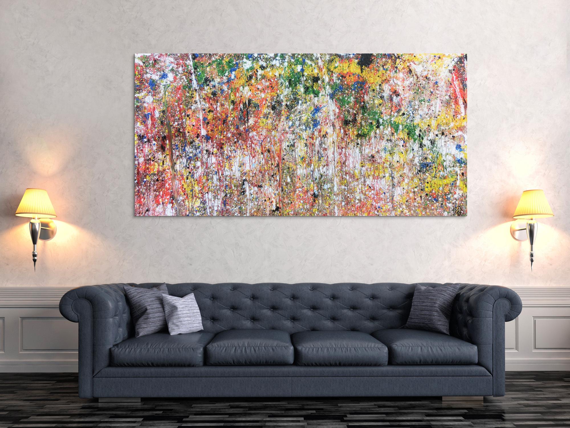 Buntes abstraktes Acrylbild modern mit vielen Farben