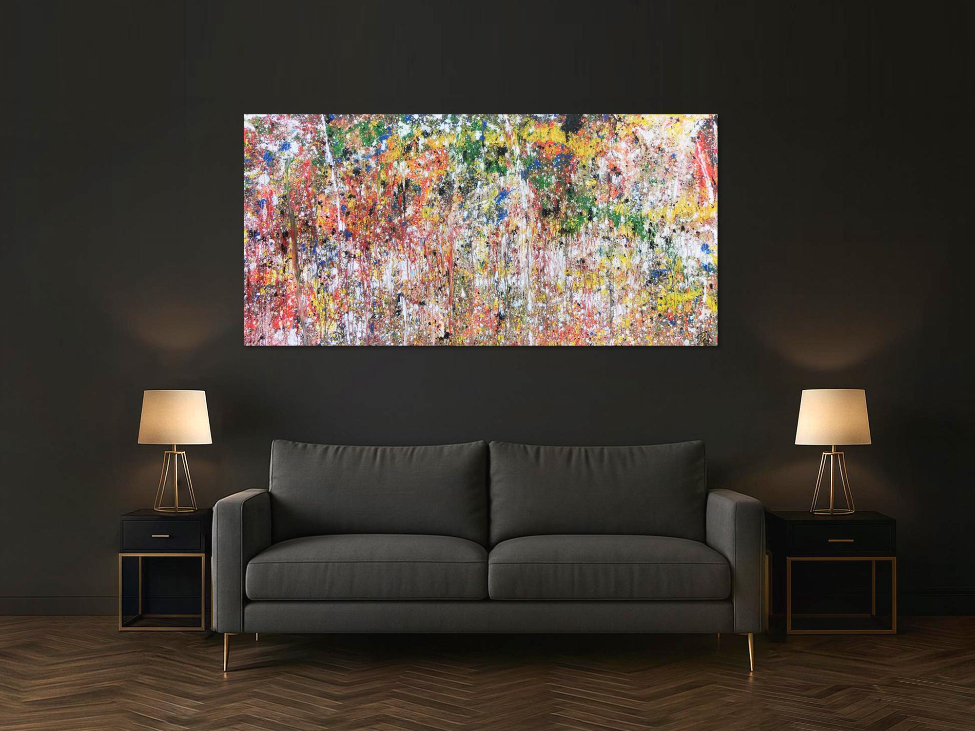 Buntes abstraktes Acrylbild modern mit vielen Farben