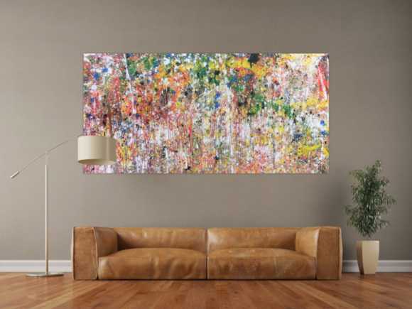 Buntes abstraktes Acrylbild modern mit vielen Farben