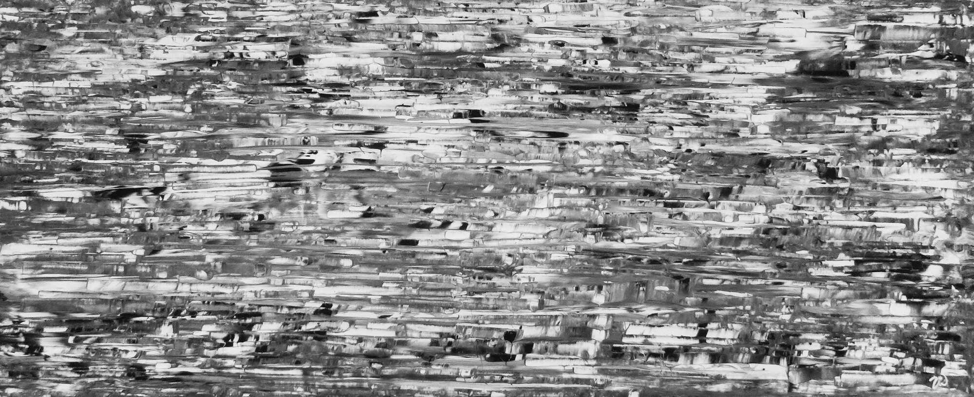 Abstraktes Acrylbild schwarz/weiß