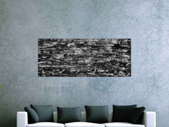 Abstraktes Acrylbild schwarz/weiß