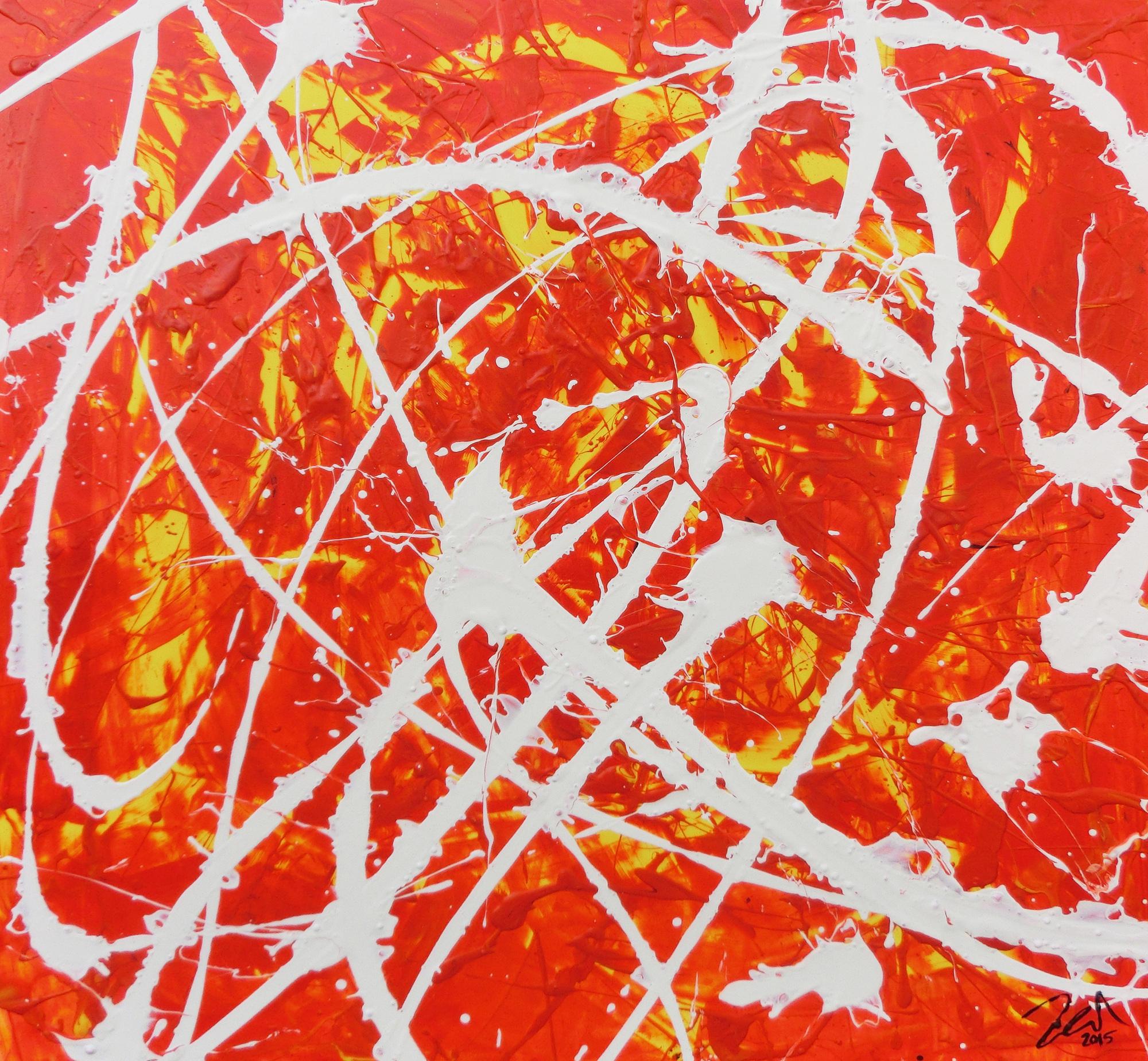 Oranges Acrylbild abstrakt modern schlichtes Gemälde