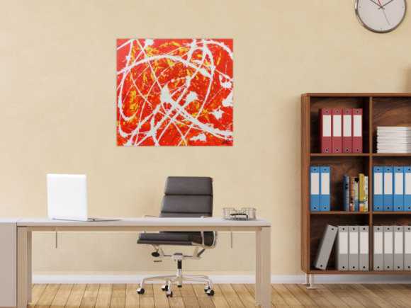 Oranges Acrylbild abstrakt modern schlichtes Gemälde