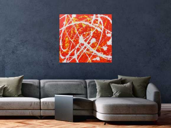 Oranges Acrylbild abstrakt modern schlichtes Gemälde