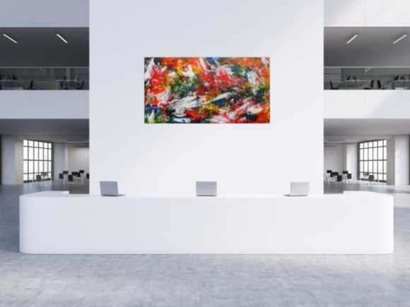 Buntes Acrylbild mit vielen Farben modern und abstrakt