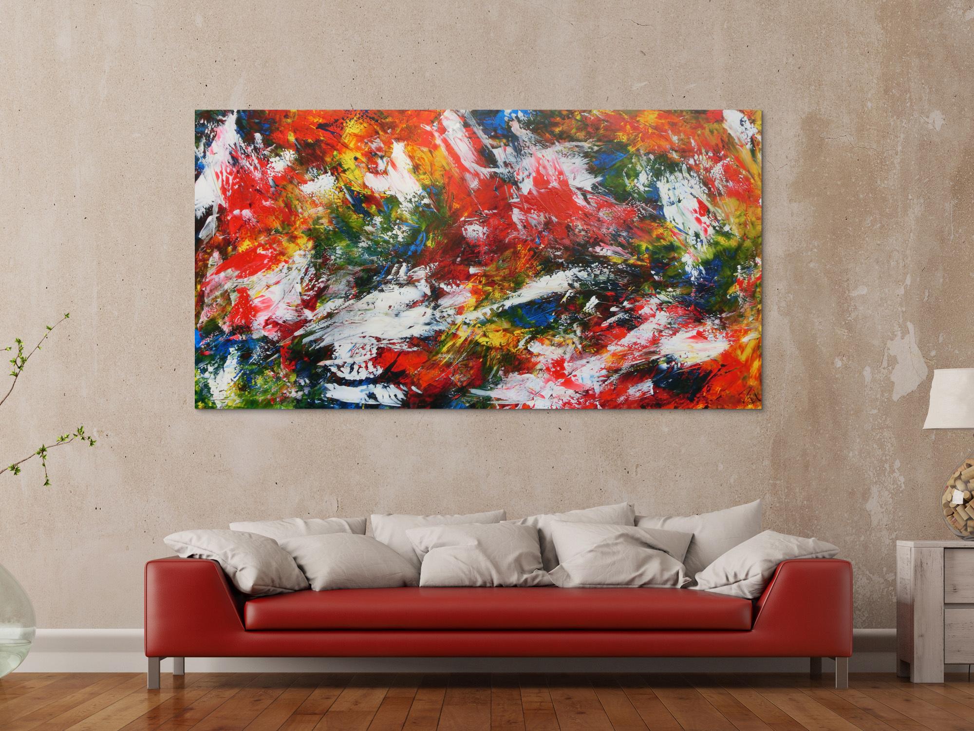 Buntes Acrylbild mit vielen Farben modern und abstrakt