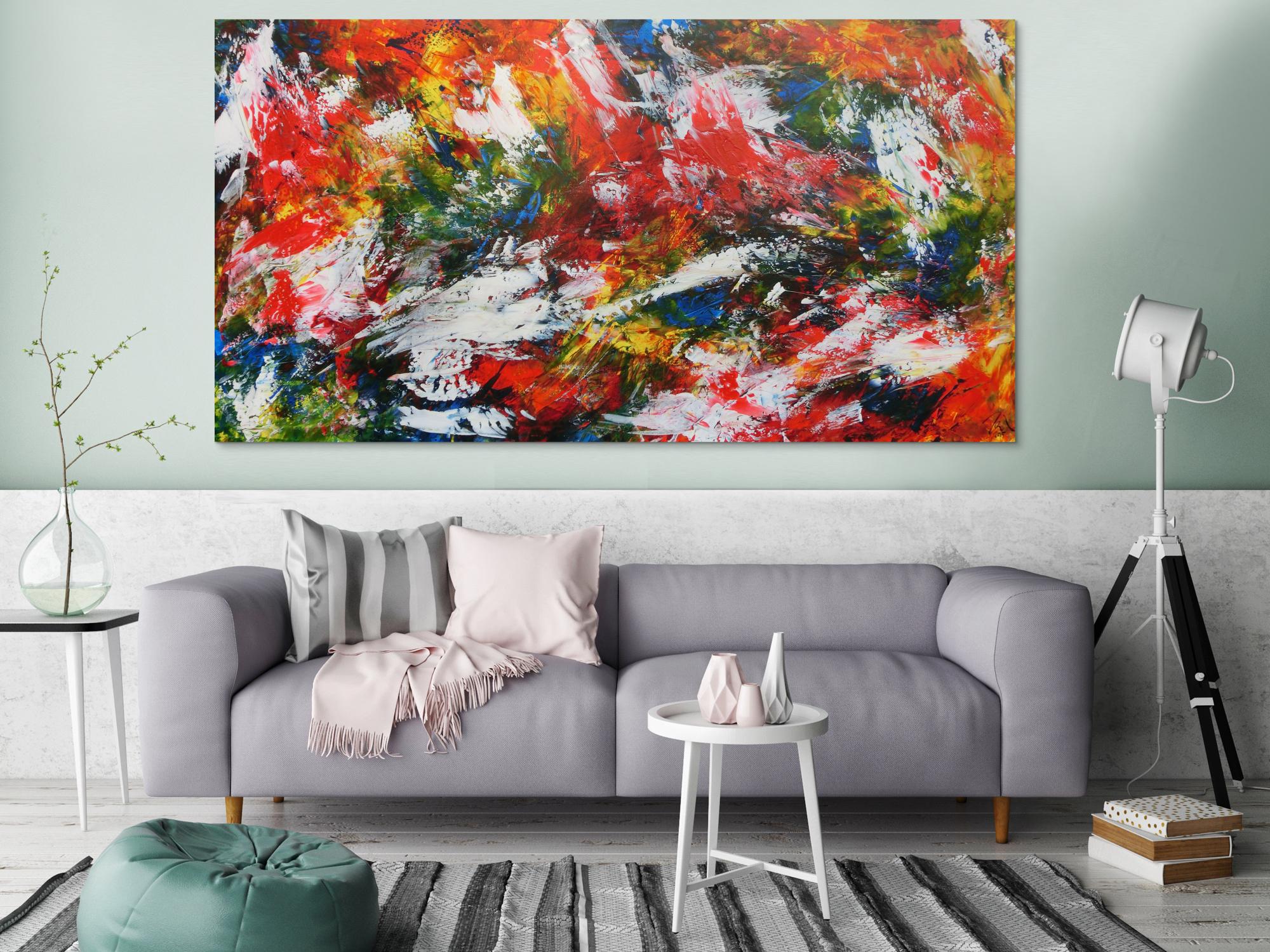 Buntes Acrylbild mit vielen Farben modern und abstrakt