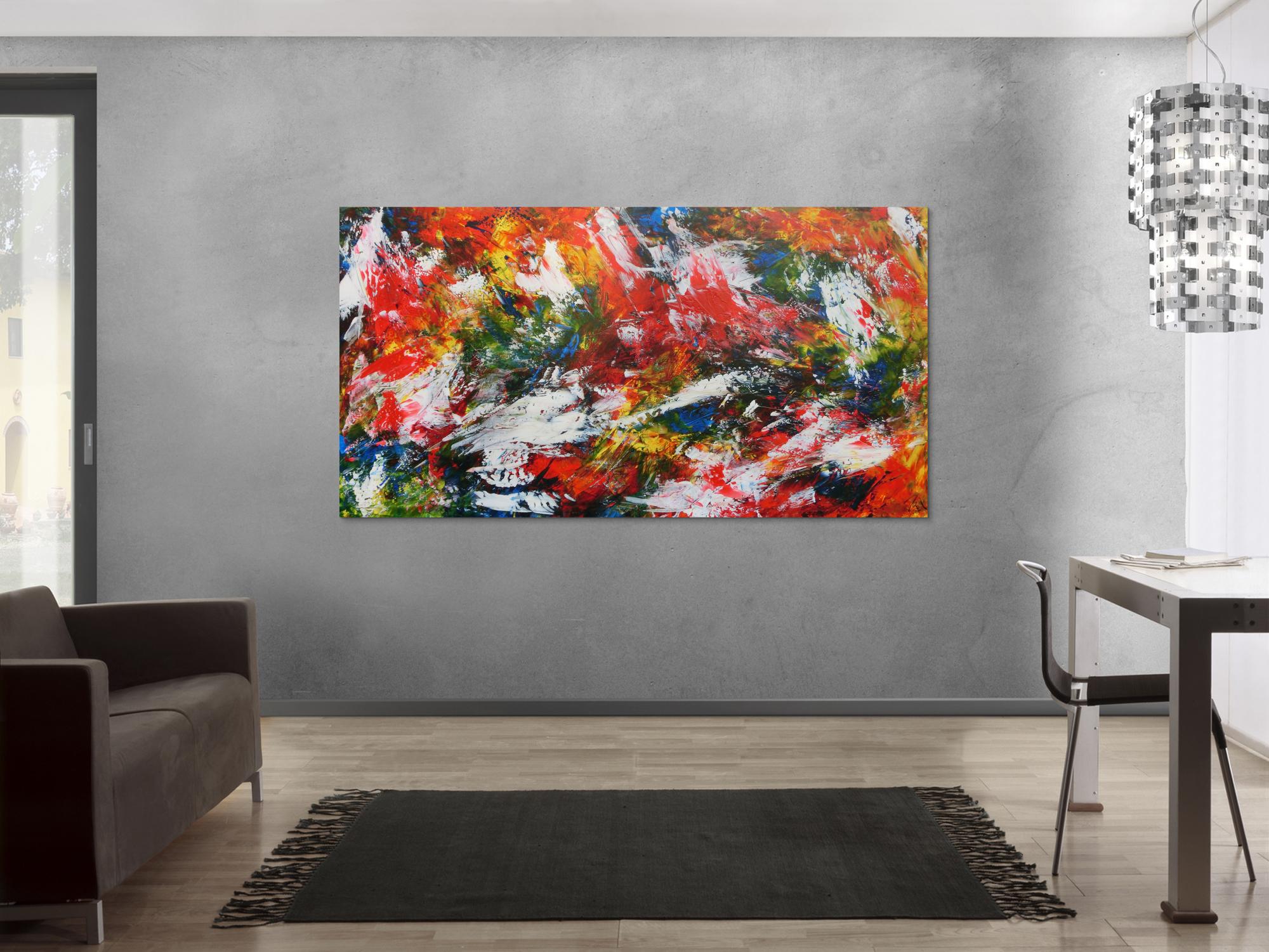 Buntes Acrylbild mit vielen Farben modern und abstrakt