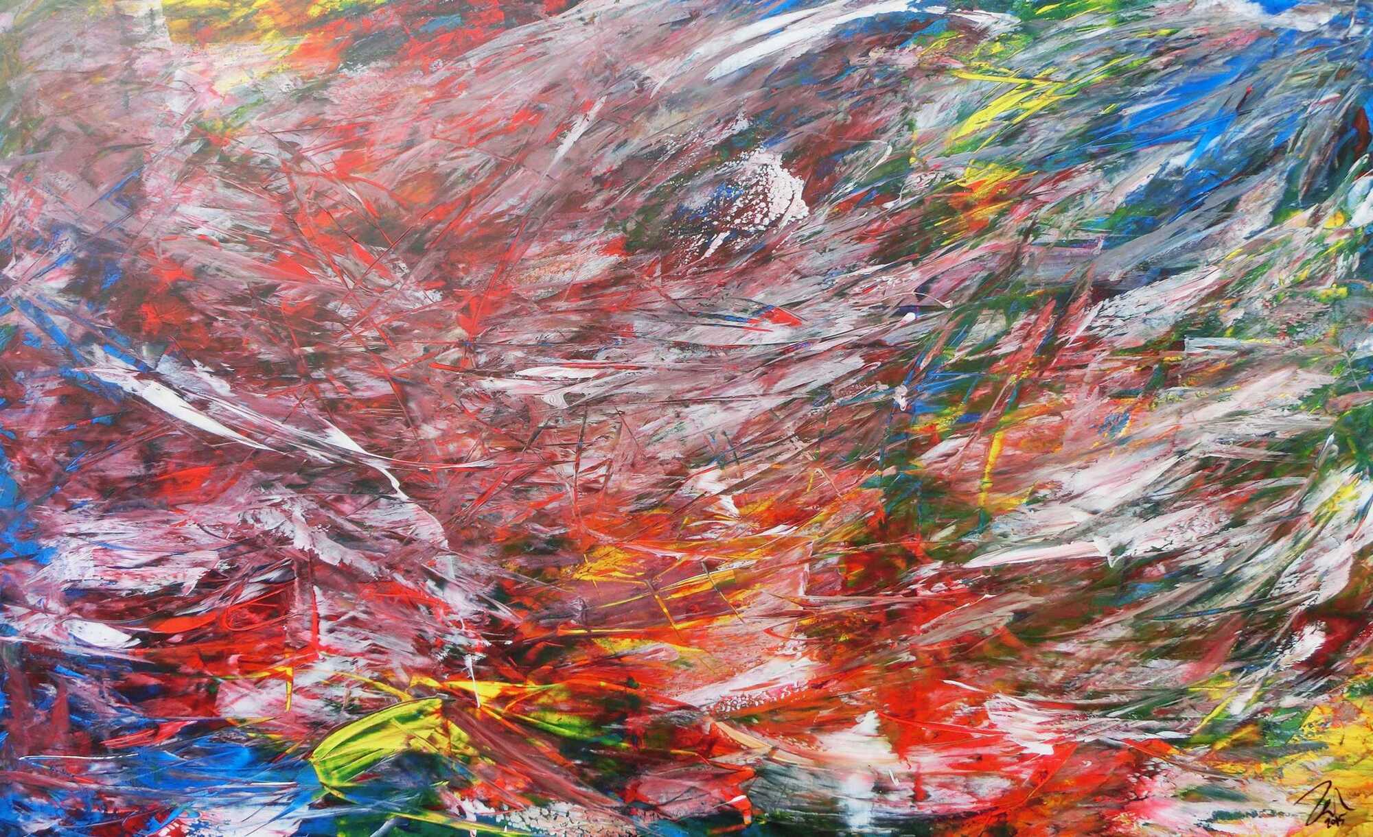 Abstraktes Acrylbild modern und bunt