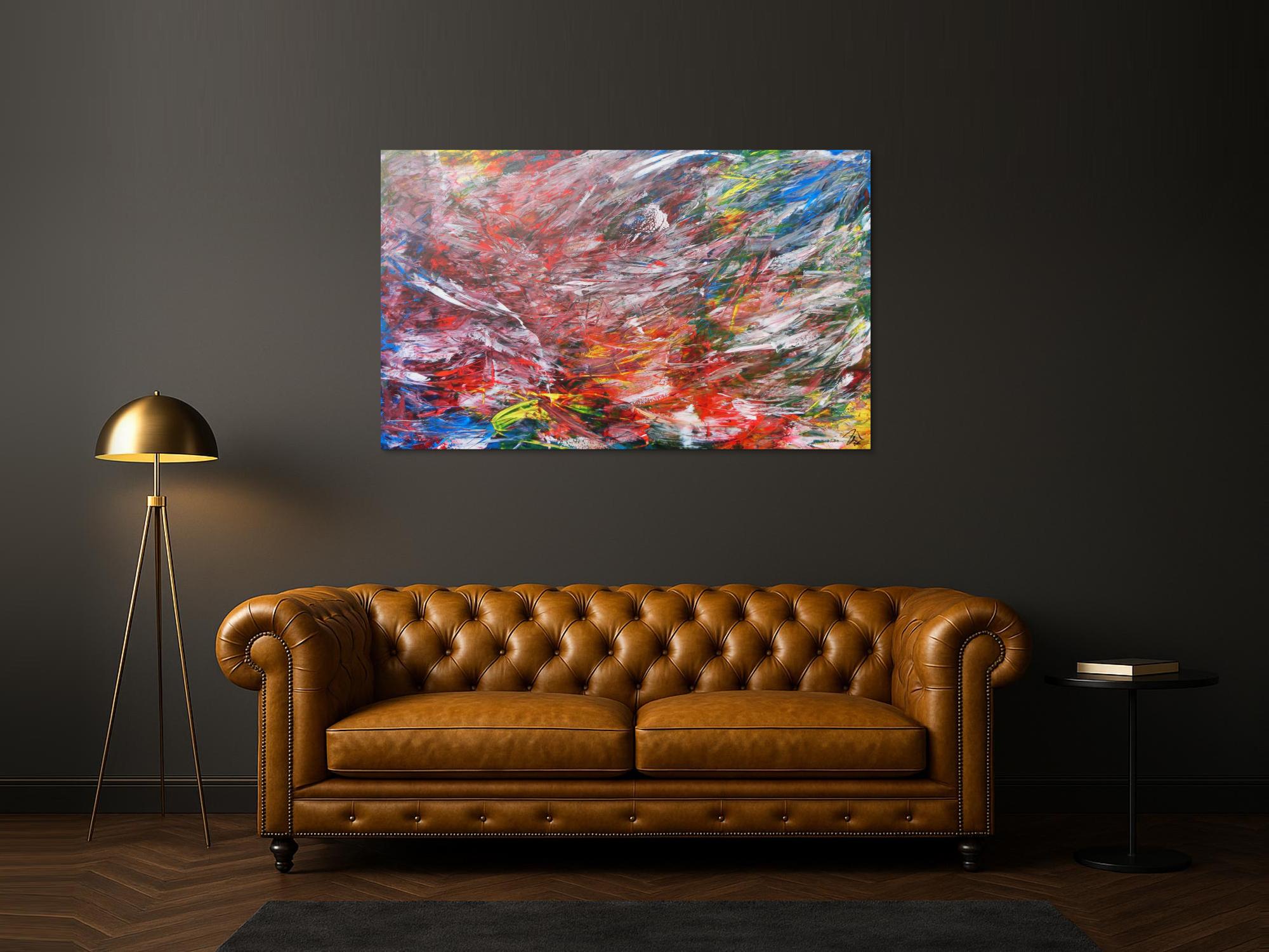 Abstraktes Acrylbild modern und bunt