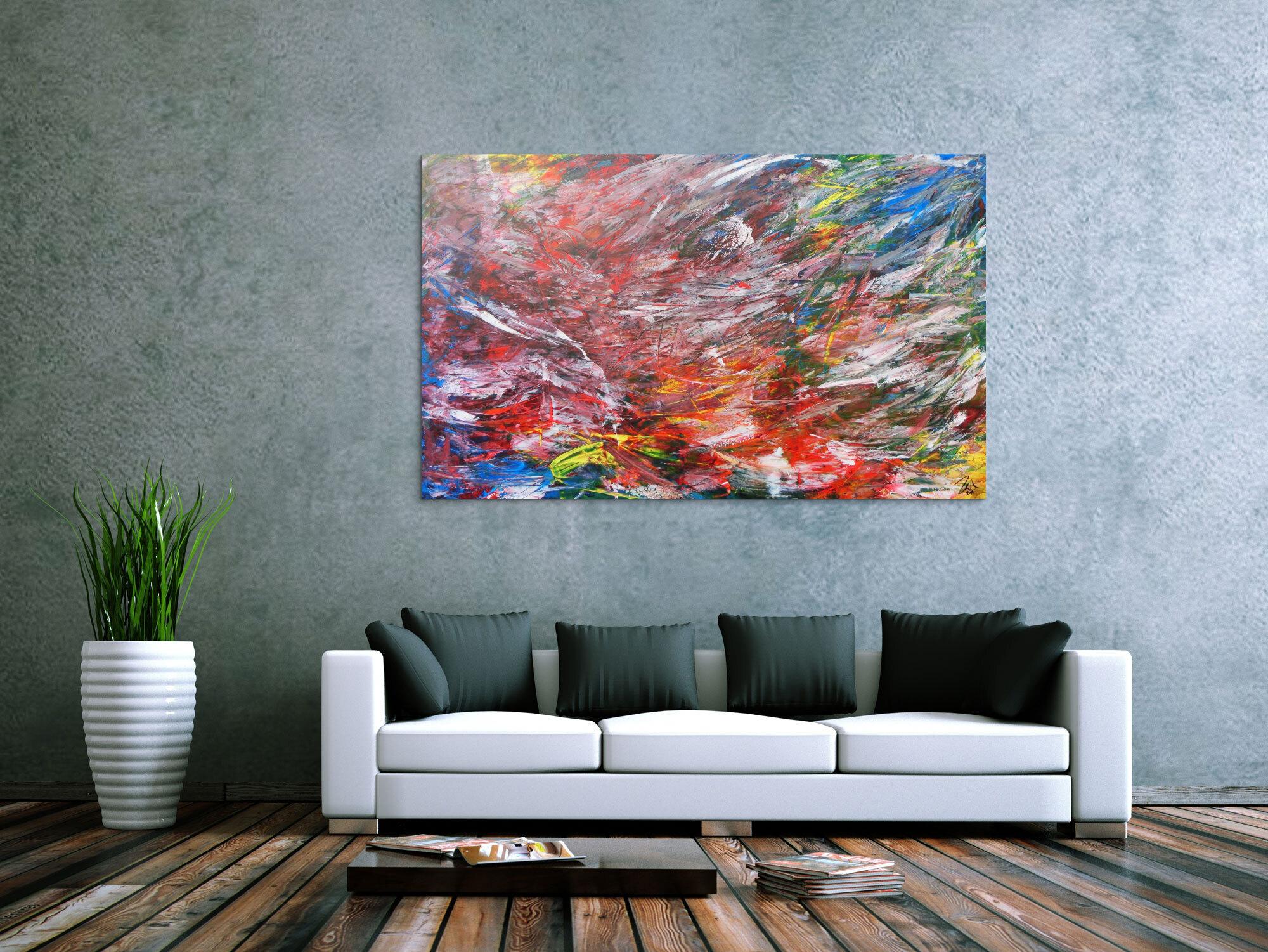 Abstraktes Acrylbild modern und bunt