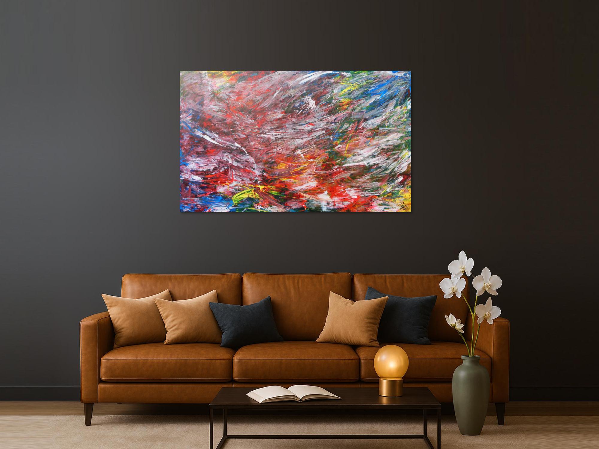 Abstraktes Acrylbild modern und bunt