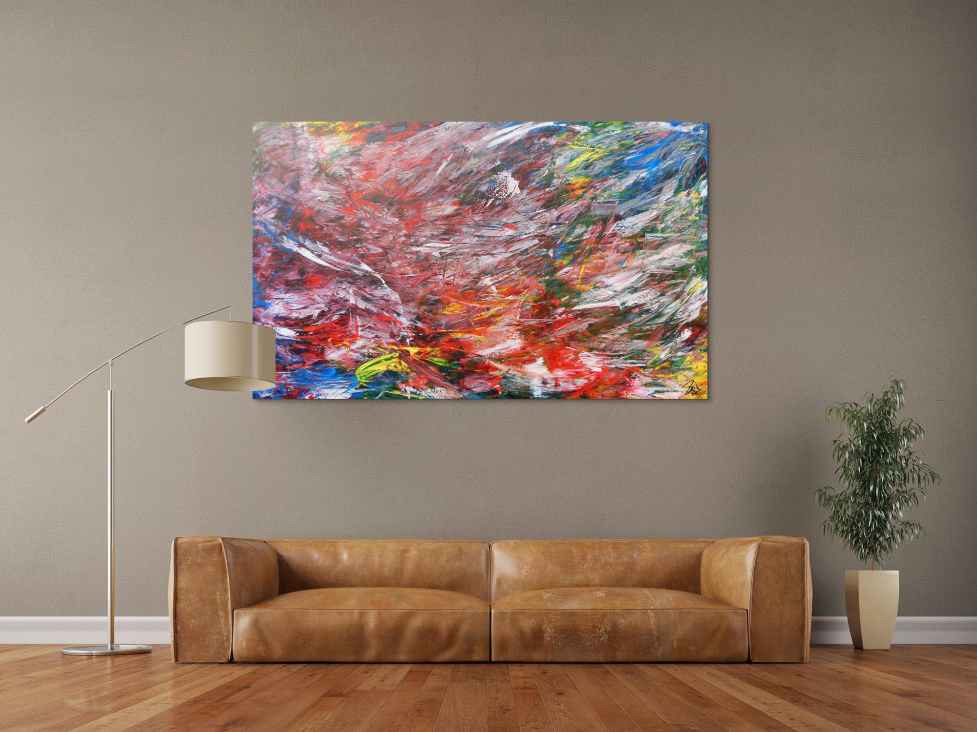 Abstraktes Acrylbild modern und bunt