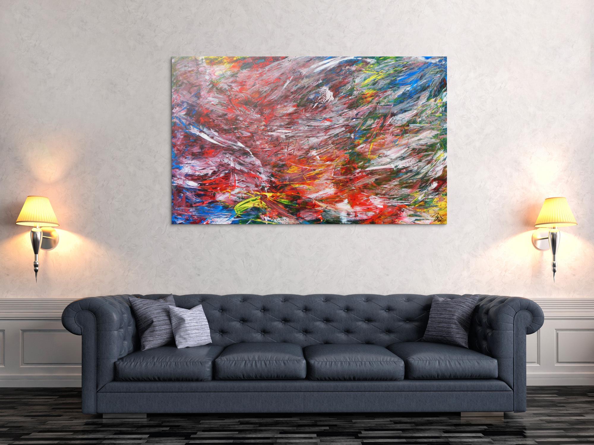 Abstraktes Acrylbild modern und bunt