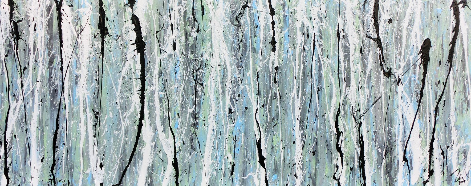 Schlichtes abstraktes Acrylbild helle Farben