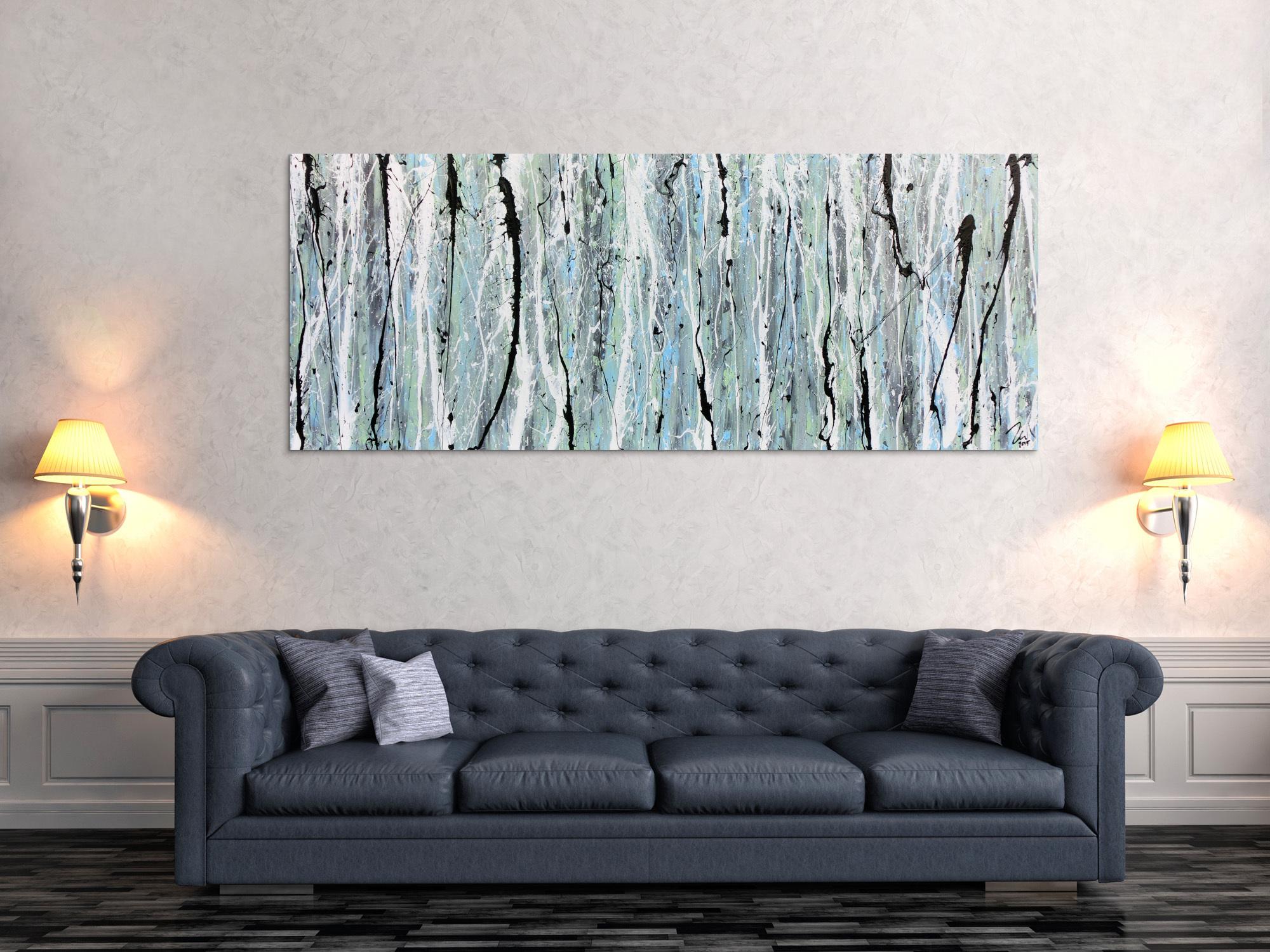 Schlichtes abstraktes Acrylbild helle Farben