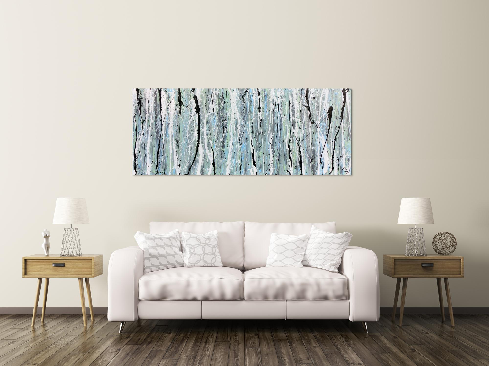 Schlichtes abstraktes Acrylbild helle Farben