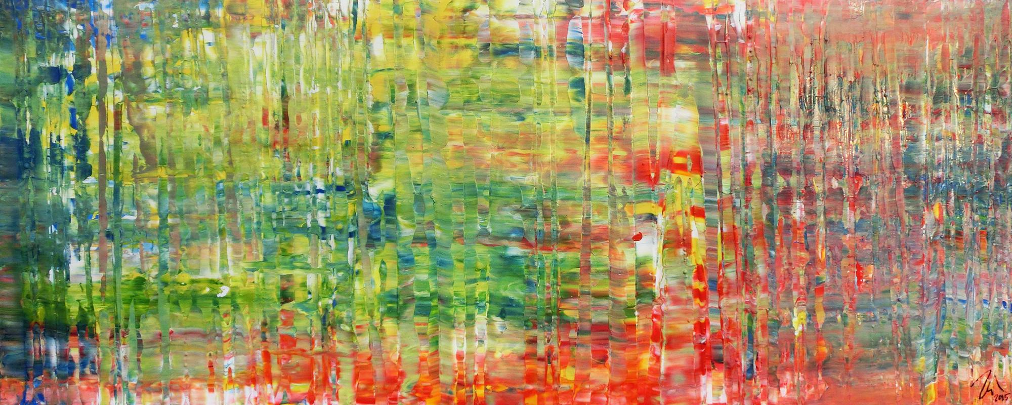 Buntes modernes Acrylbild mit vielen Farben abstraktes Gemälde