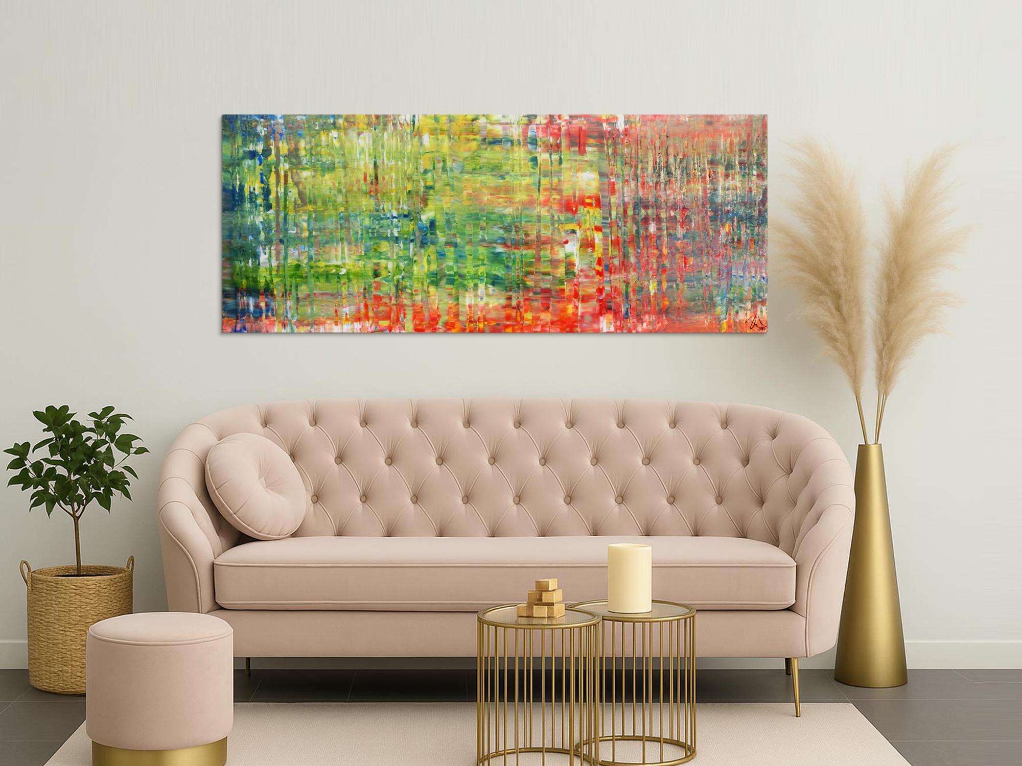 Buntes modernes Acrylbild mit vielen Farben abstraktes Gemälde