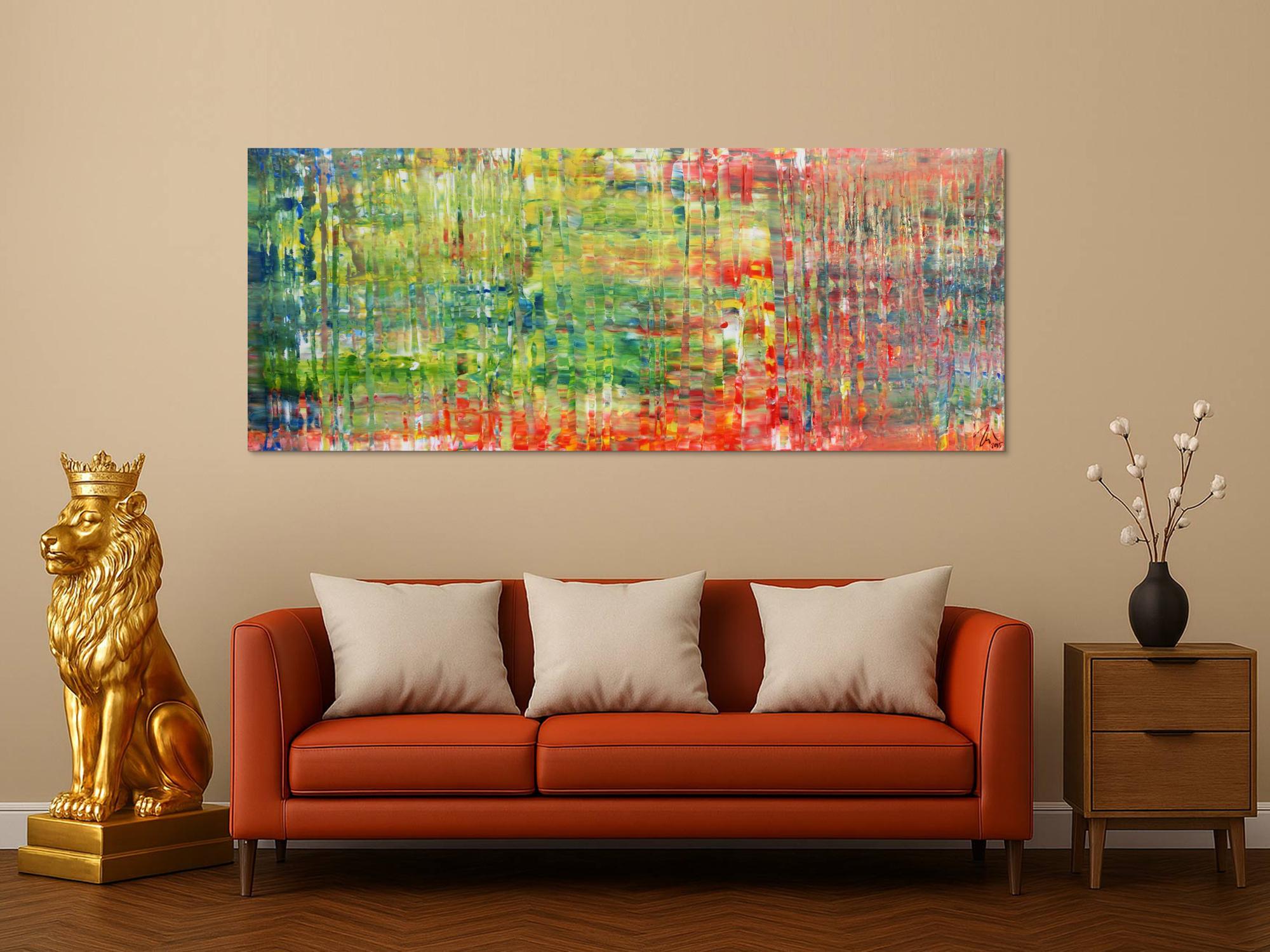 Buntes modernes Acrylbild mit vielen Farben abstraktes Gemälde