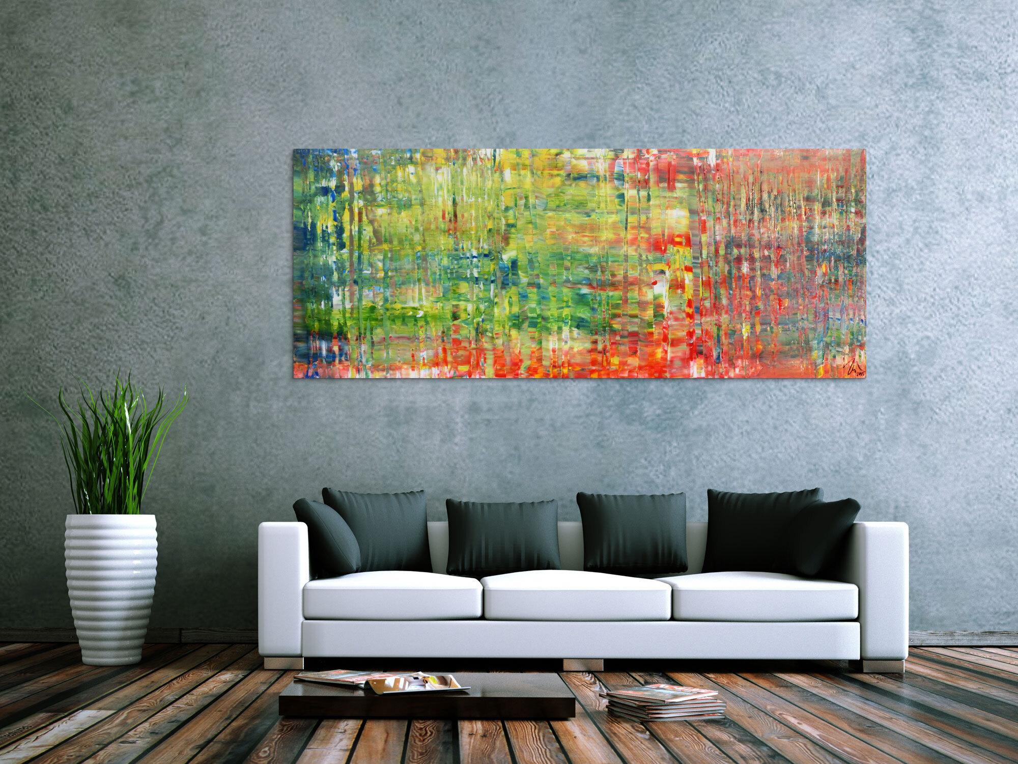 Buntes modernes Acrylbild mit vielen Farben abstraktes Gemälde