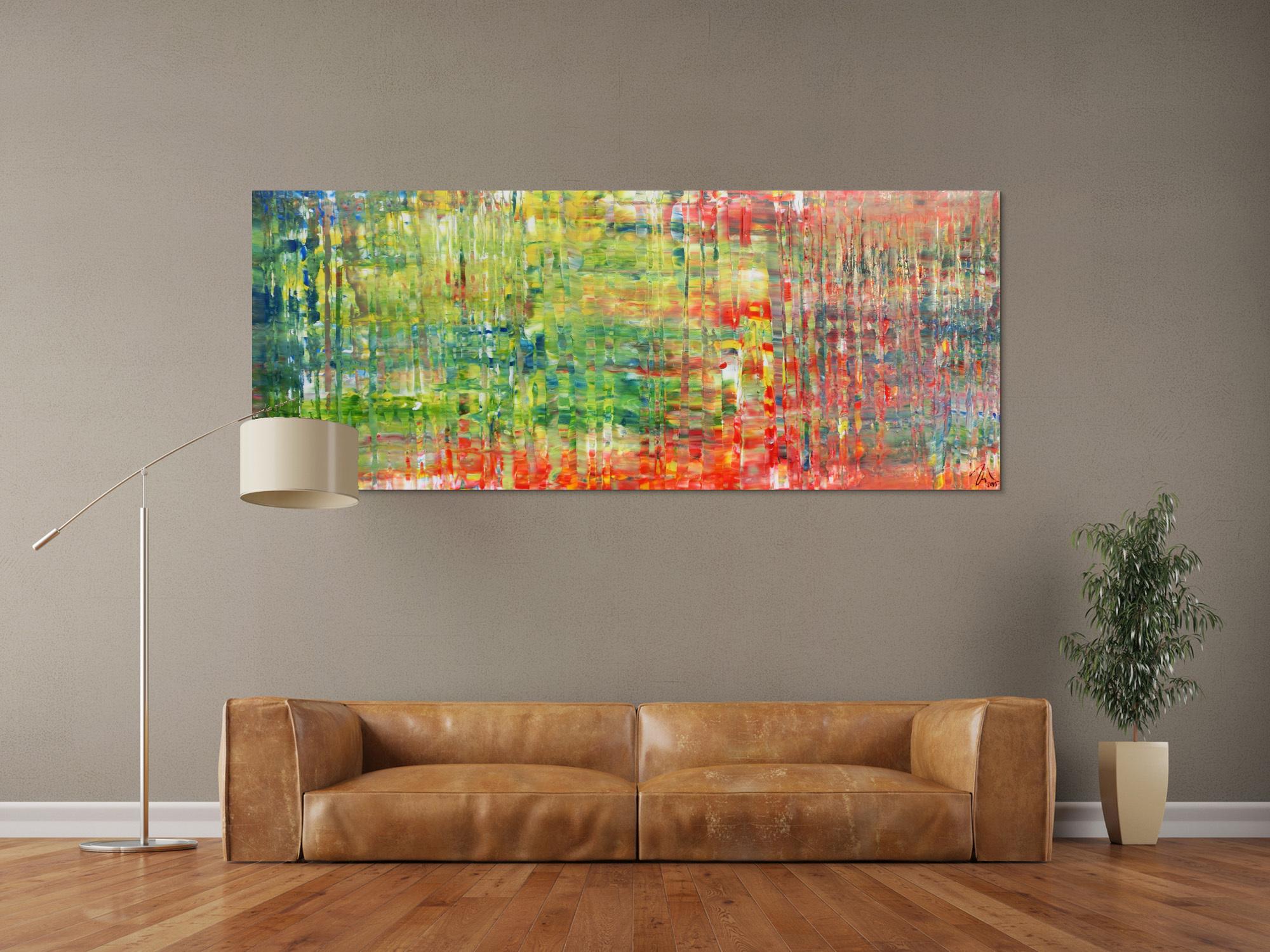 Buntes modernes Acrylbild mit vielen Farben abstraktes Gemälde