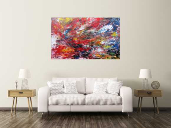 Abstraktes Acryl Gemälde bunt modern viele Farben 