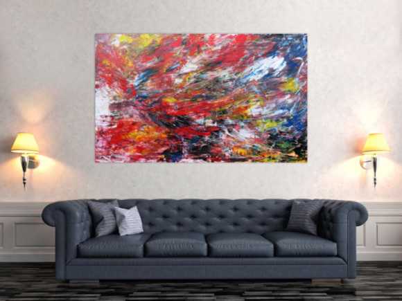 Abstraktes Acryl Gemälde bunt modern viele Farben 