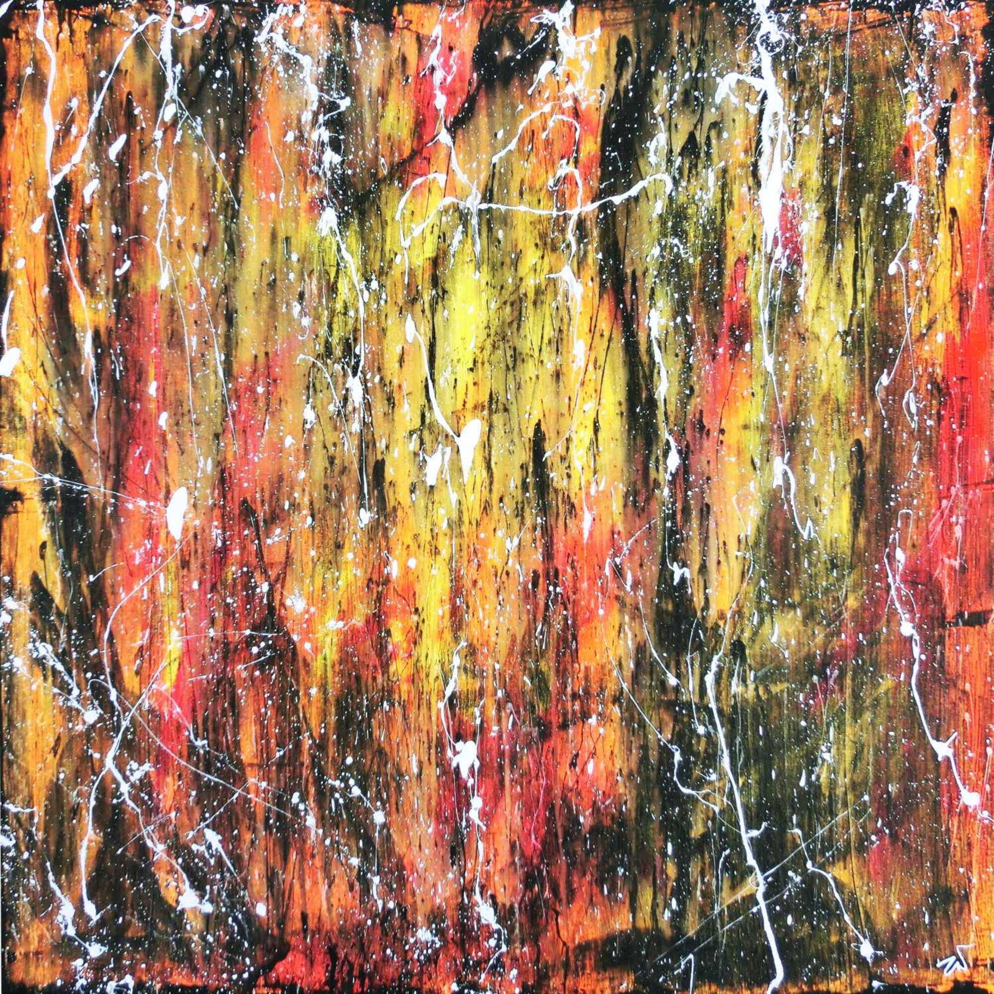 Abstraktes Acrylbild modern und bunt