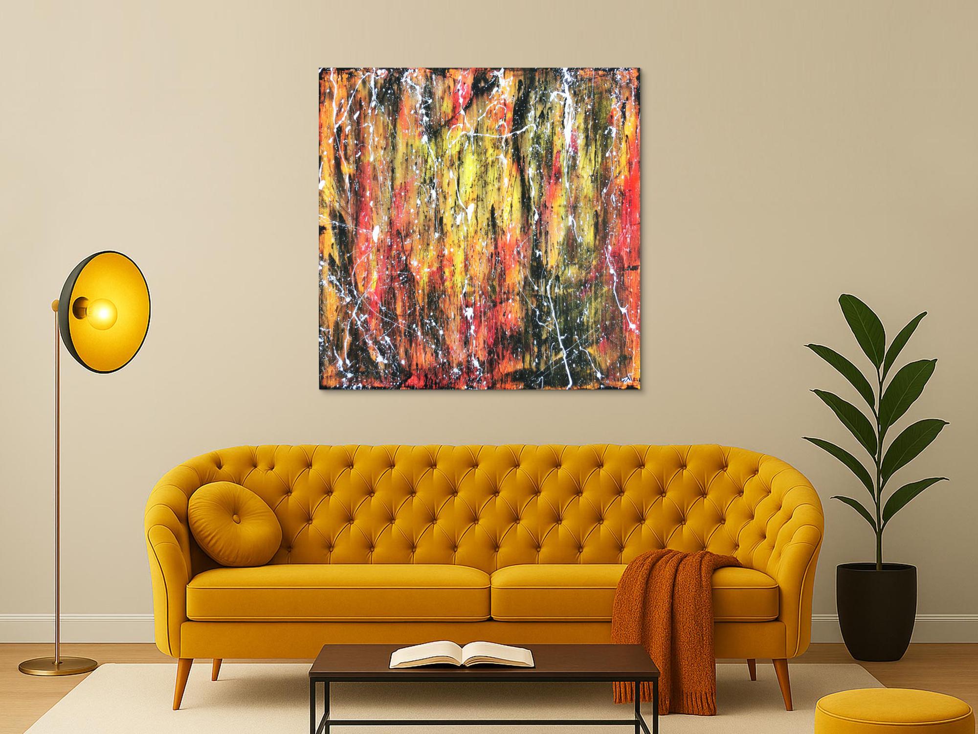 Abstraktes Acrylbild modern und bunt