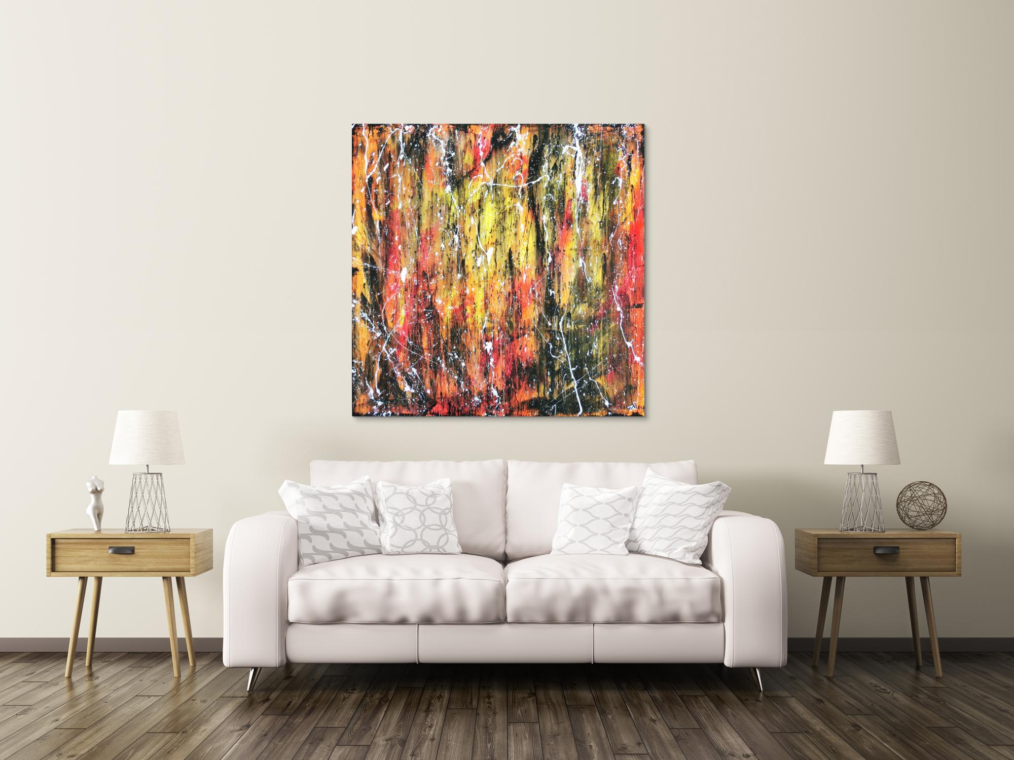 Abstraktes Acrylbild modern und bunt