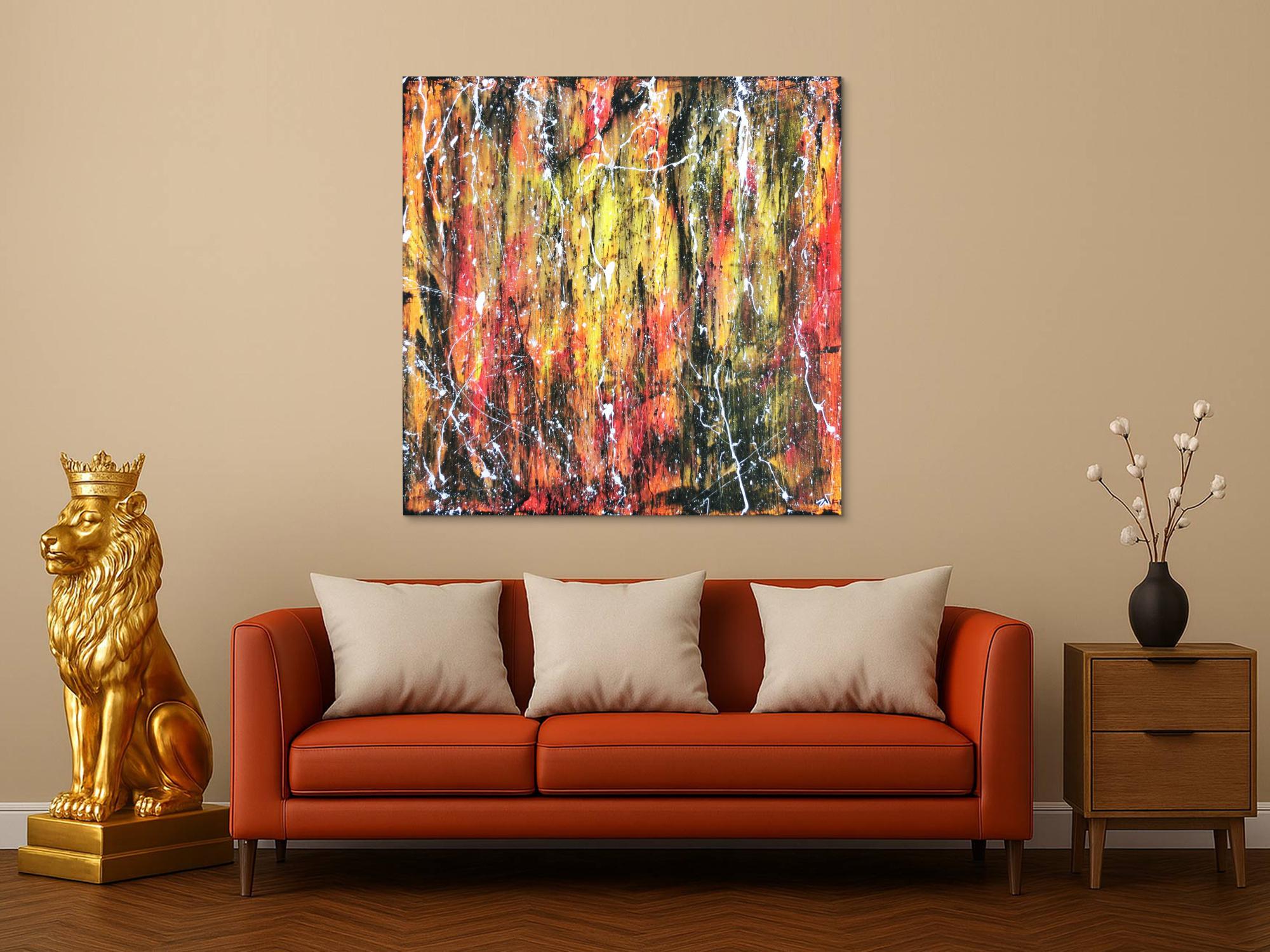 Abstraktes Acrylbild modern und bunt