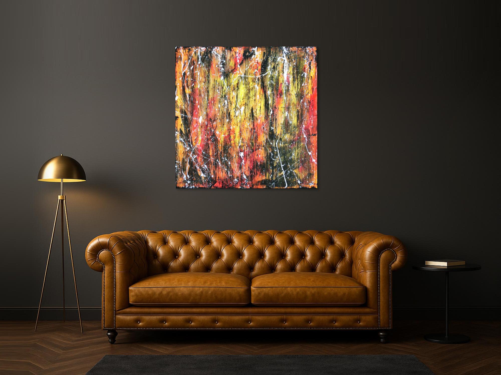 Abstraktes Acrylbild modern und bunt