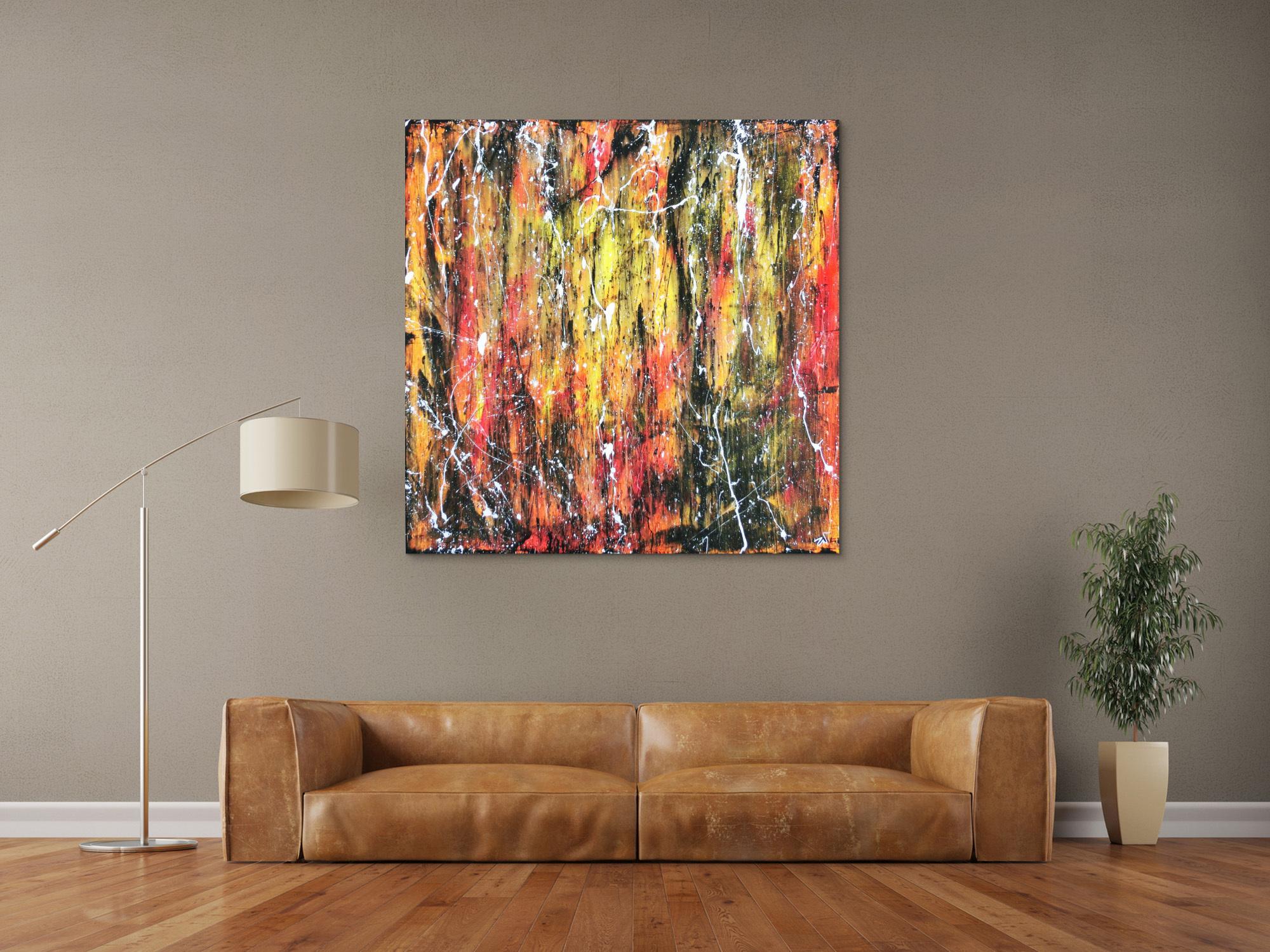 Abstraktes Acrylbild modern und bunt