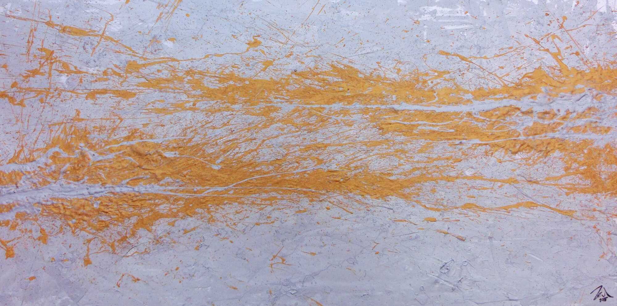 Abstraktes Acrylbild in silber und gold schlicht und minimalistisch