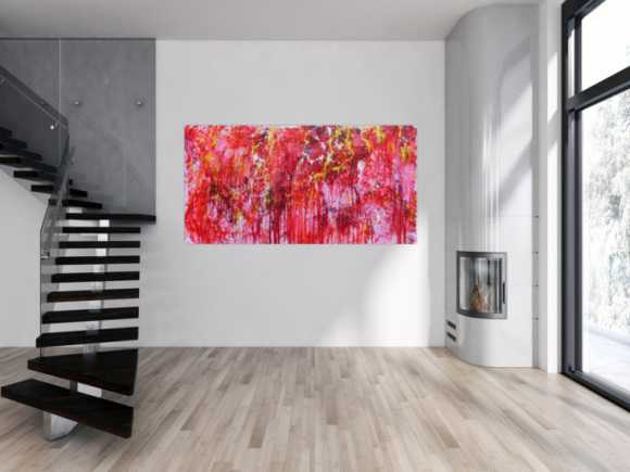 Modernes abstraktes Acrylgemälde in rot einzigartig und speziell