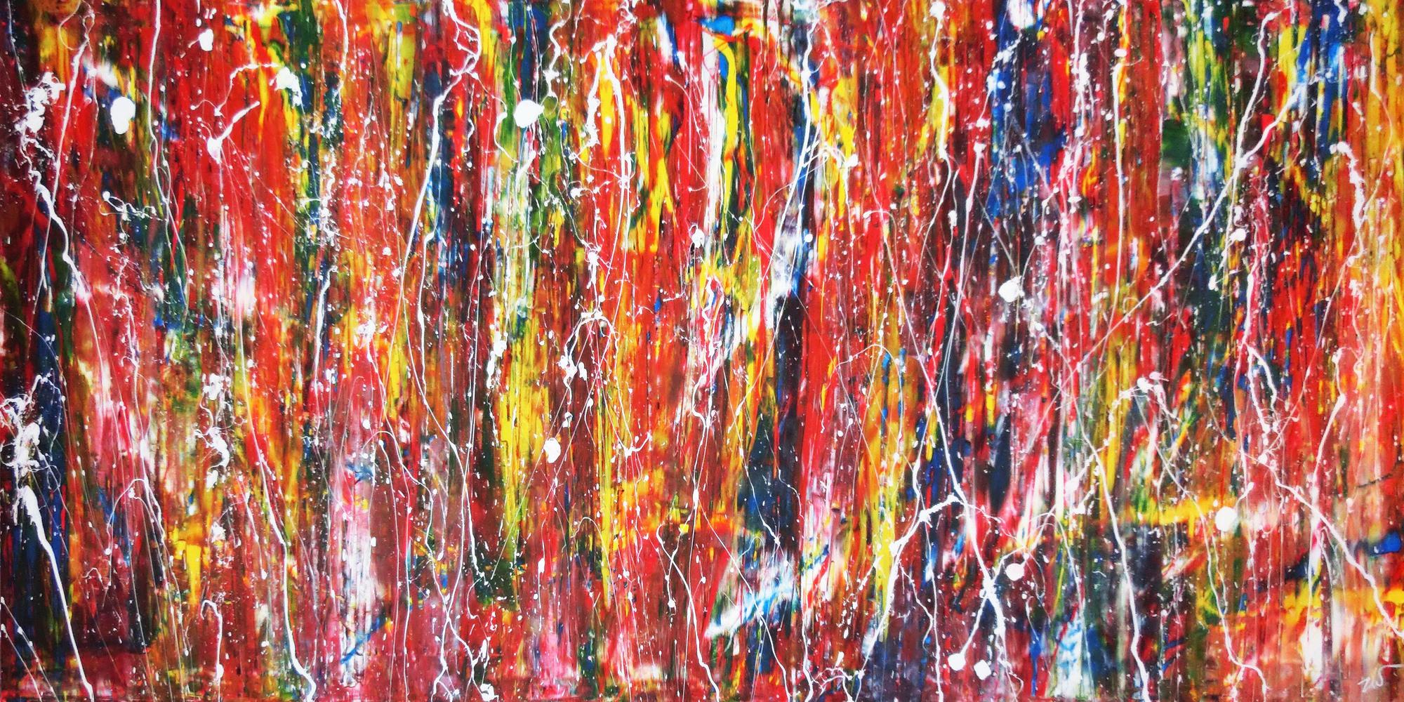 Abstraktes Acrylbild modern und bunt