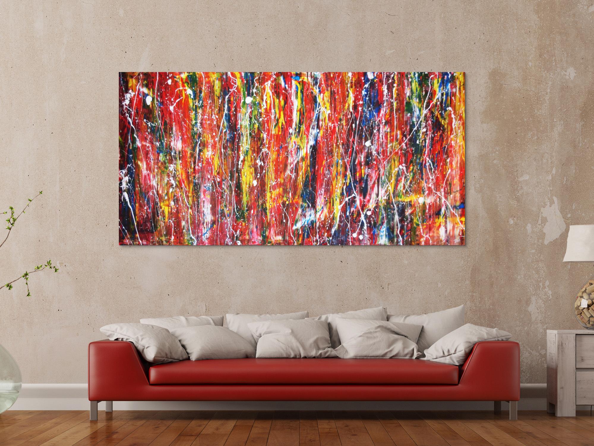 Abstraktes Acrylbild modern und bunt