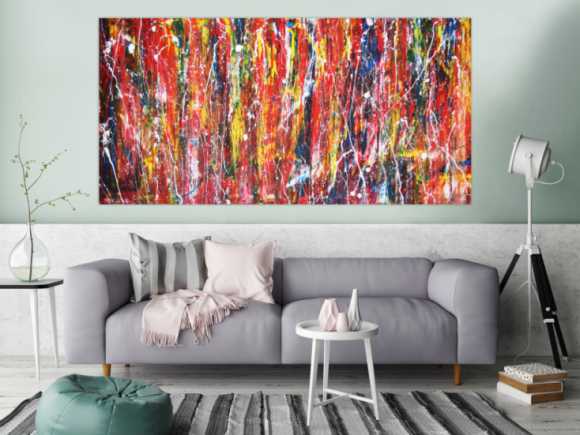 Abstraktes Acrylbild modern und bunt