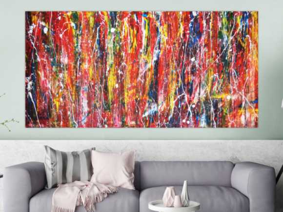 Abstraktes Acrylbild modern und bunt