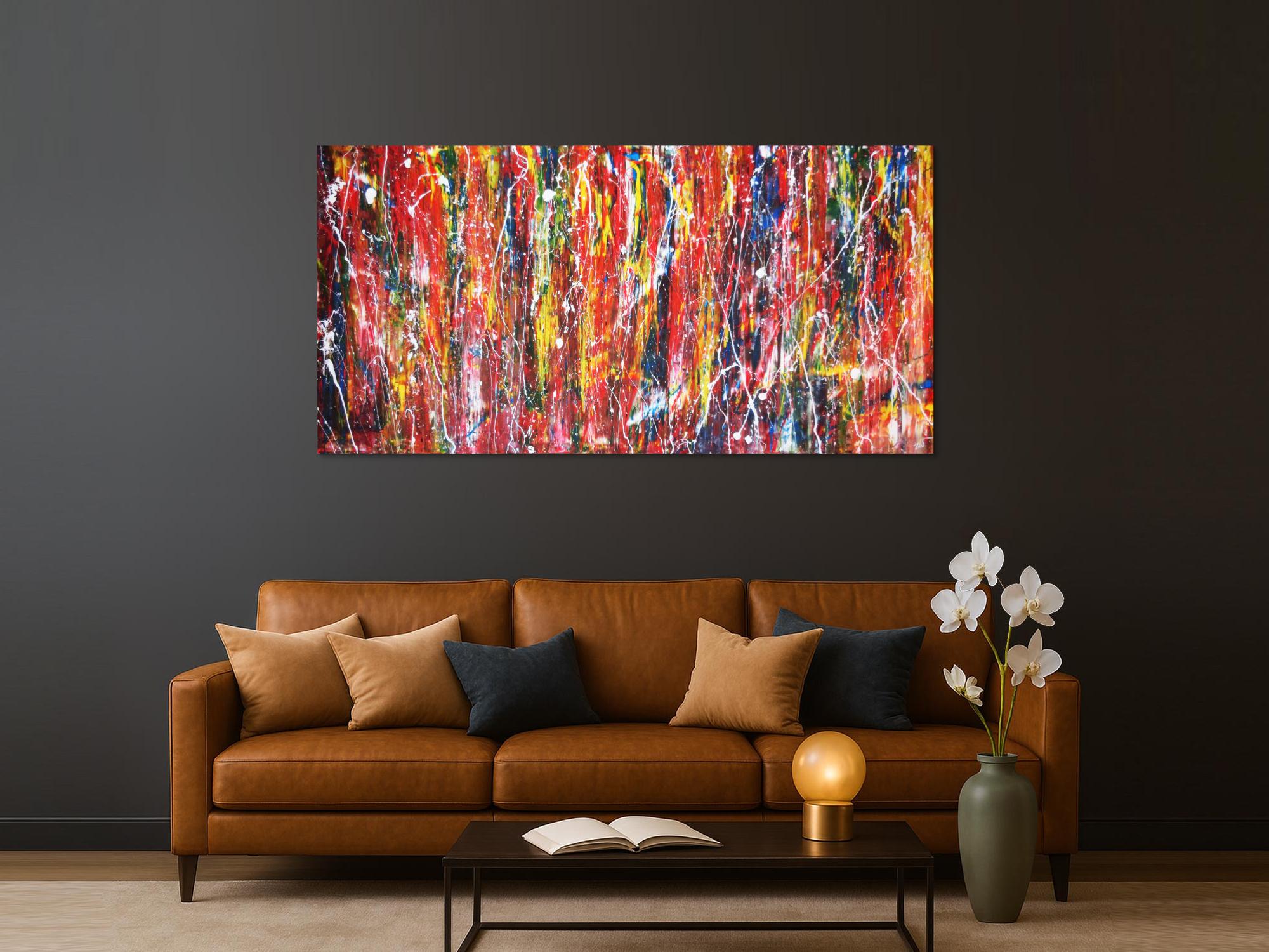 Abstraktes Acrylbild modern und bunt