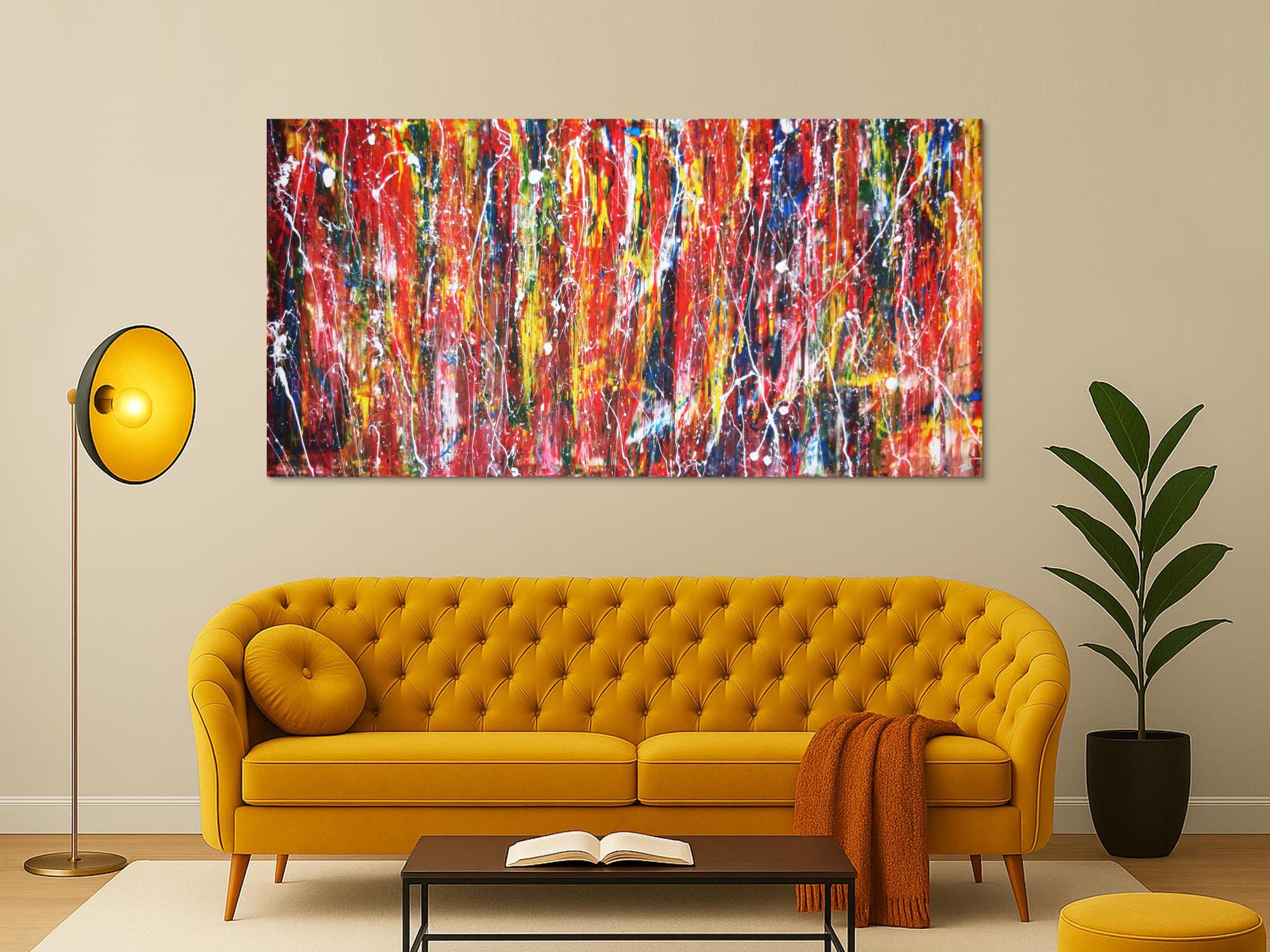 Abstraktes Acrylbild modern und bunt