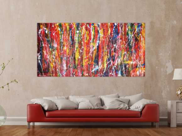 Abstraktes Acrylbild modern und bunt