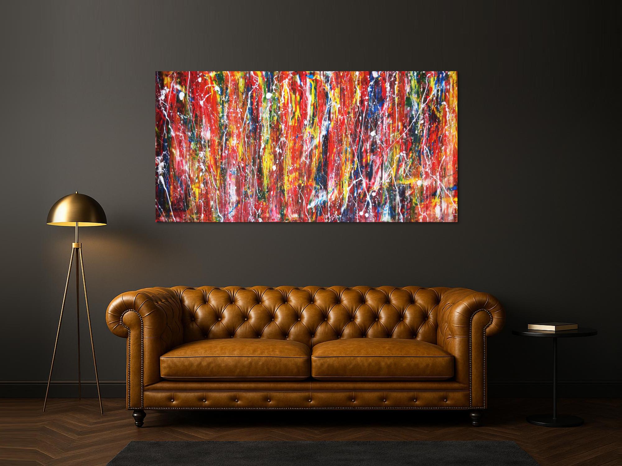 Abstraktes Acrylbild modern und bunt