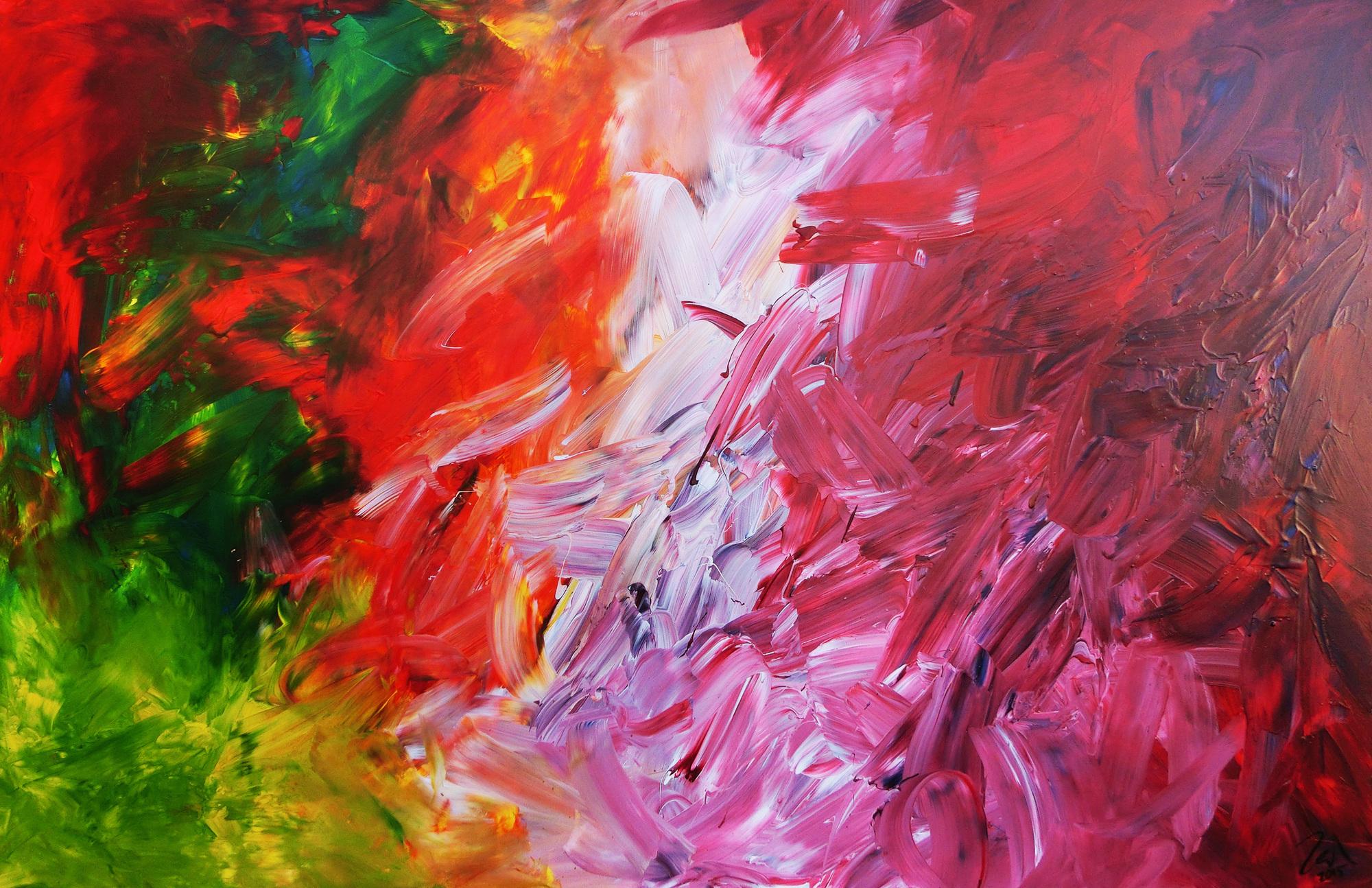 Modernes Acrylgemälde bunt modern mit vielen Farben