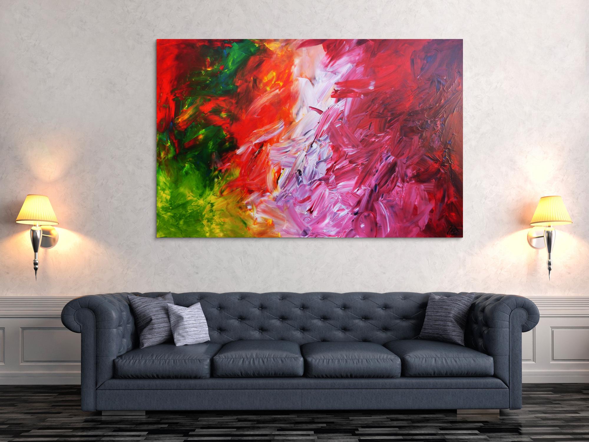 Modernes Acrylgemälde bunt modern mit vielen Farben